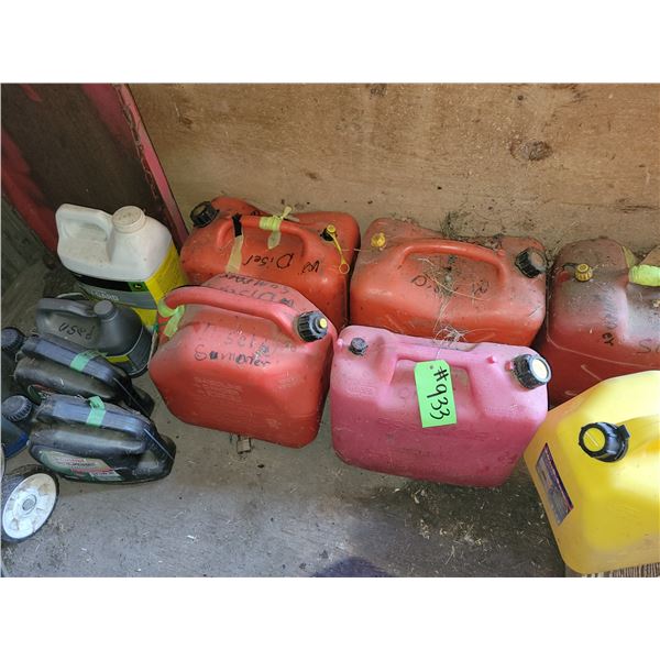 7- Jerry cans & misc. oil