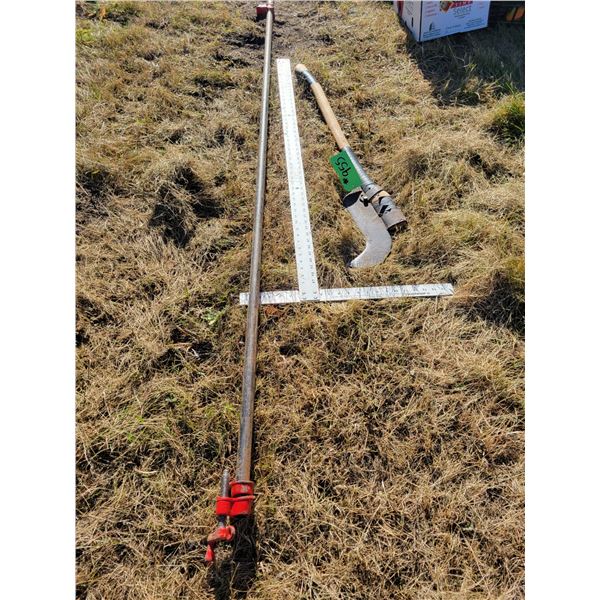 Brush axe, T.Square, wood clamp