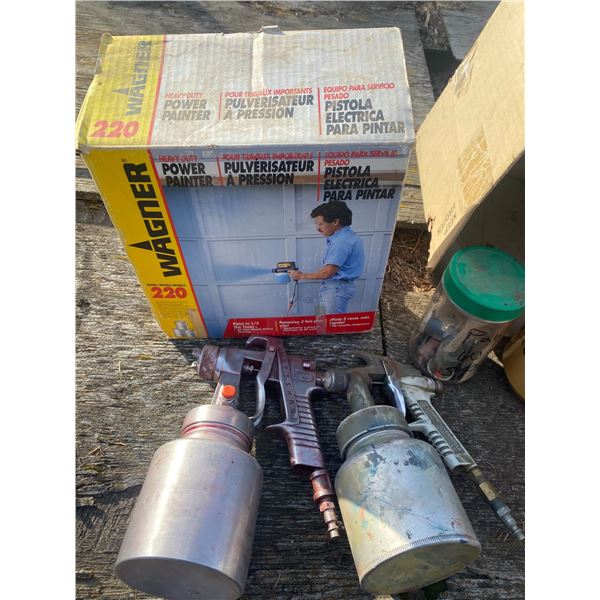 Various paint guns & parts