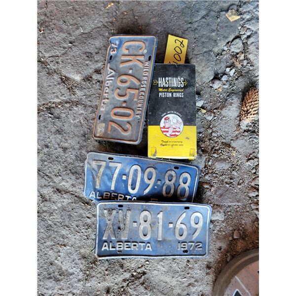 New Hastings piston rings & license plates