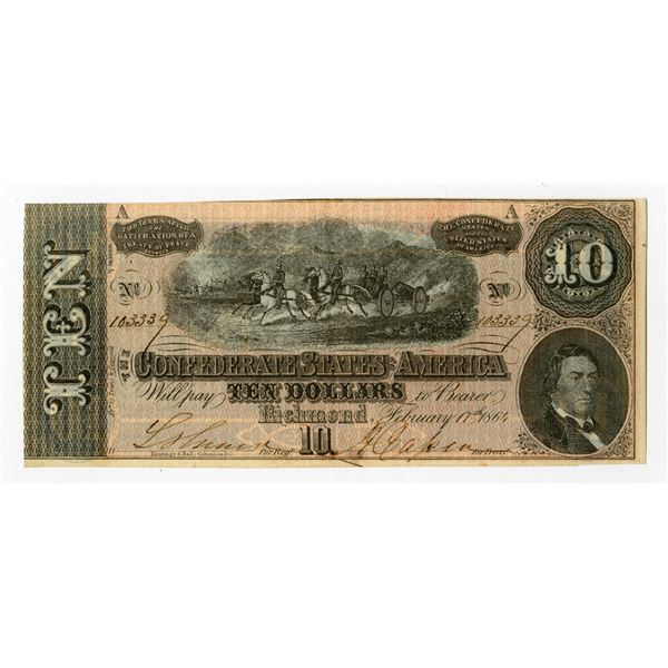C.S.A., 1864, $10, Issued Banknote