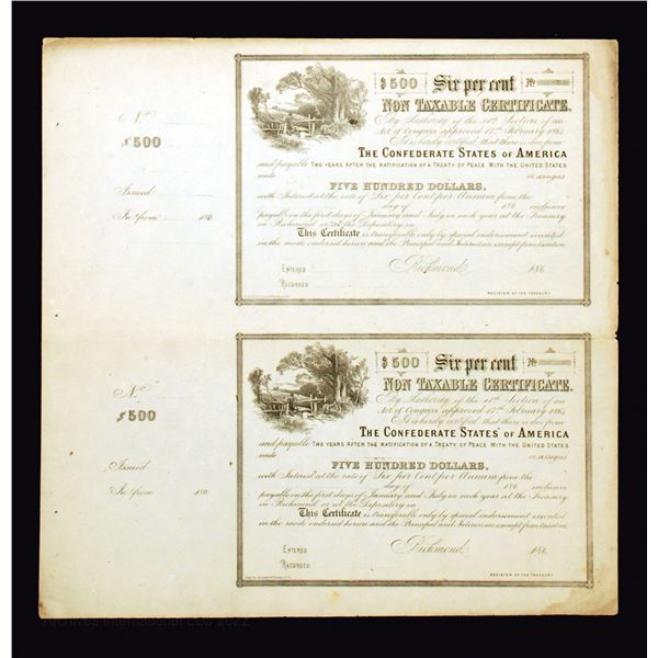 C.S.A. Act of February 17th, 1864 $500 Pair (T179-B364, Cr.153)