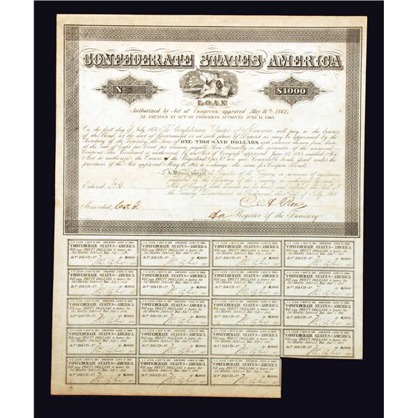 C.S.A. Act of June 13th, 1864 $1000 (T192-B384, Cr.165) S/N 7