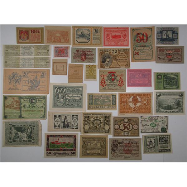 Various Austrian Notgeld & Other Issuers. 1920. Lot of 34 Issued Notes.