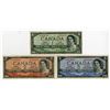 Image 1 : Bank of Canada, 1954, Trio of Issued Banknotes