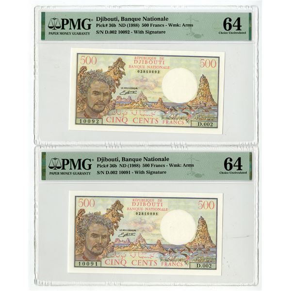 Banque Nationale, ND (1988), Pair of Sequential Issued Banknotes