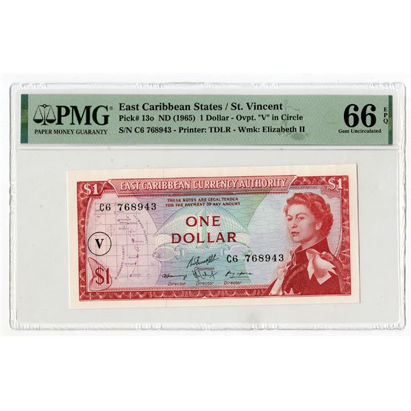 East Caribbean Currency Authority, ND (1965), Issued Banknote