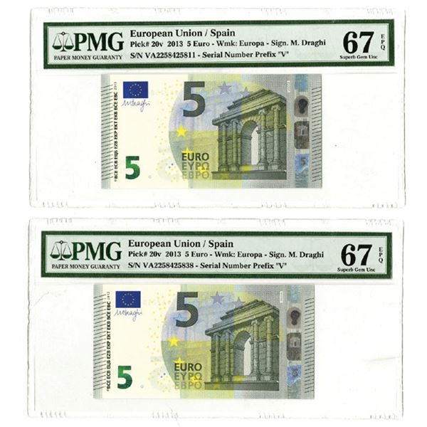 European Union, Spain, 2013 High Grade Issued Banknote Pair