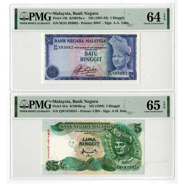 Bank Negara Malaysia, ND (1981-83) - ND (1988), Pair of Issued Banknotes