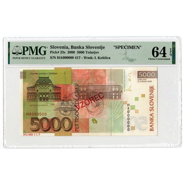 Banka Slovenije, 2000 Specimen Banknote