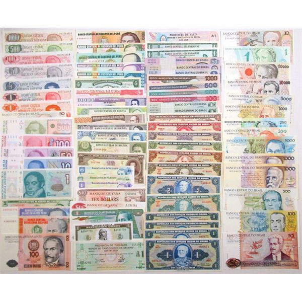 South American Assortment of Issued Banknotes