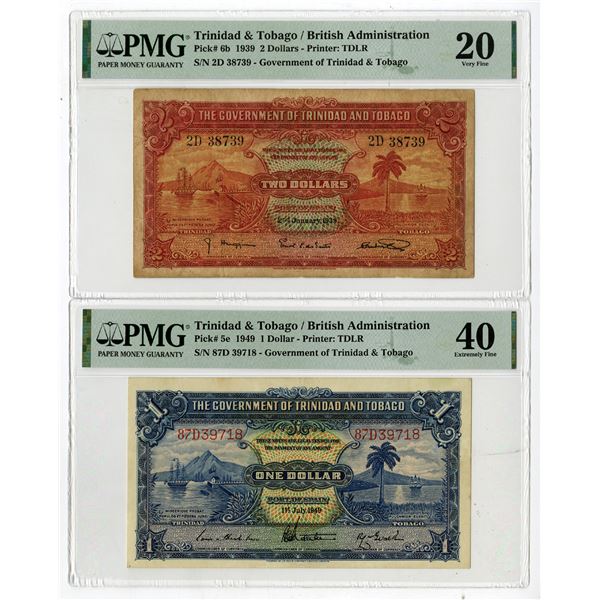 Government of Trinidad and Tobago, 1939-49, Pair of Issued Banknotes