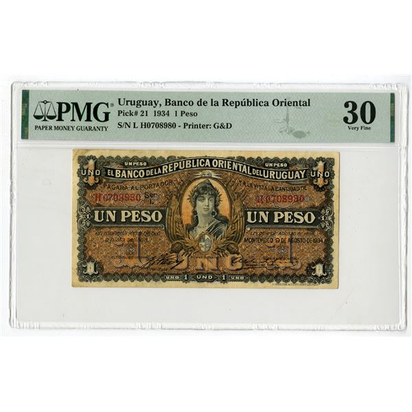 Banco de la Republica Oriental, 1934, Issued Banknote