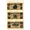 Image 1 : Petersburgh, Indiana, Farmer's and Drovers' Bank, 1858, Issued& Colorized Obsolete Banknote Trio.