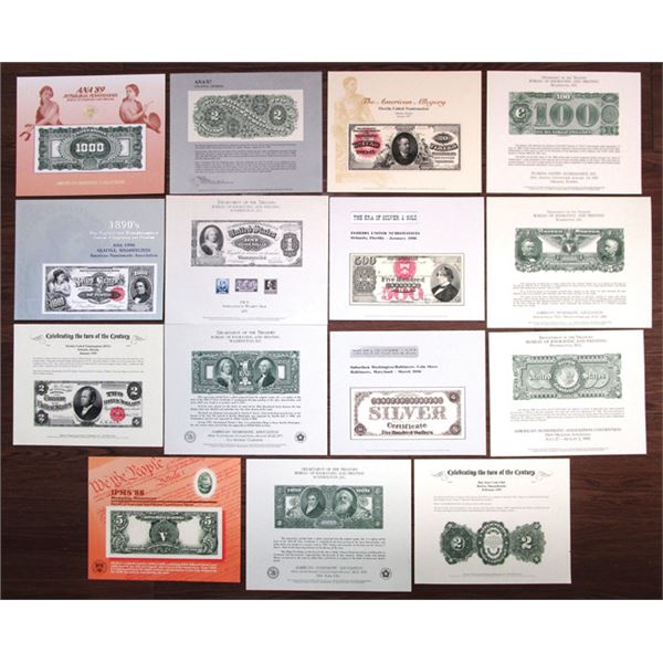 Bureau of Engraving & Printing Souvenir Cards, Early Banknotes, 1975-1999