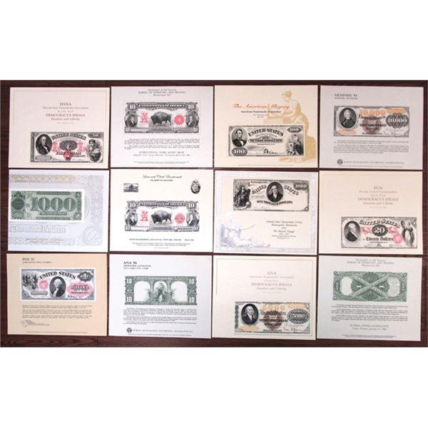 Bureau of Engraving & Printing Souvenir Cards, U.S. Notes & Legal Tender notes. 1980-2004