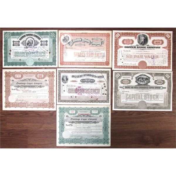 Mining Related Assortment of Stock Certificates, 1903-45