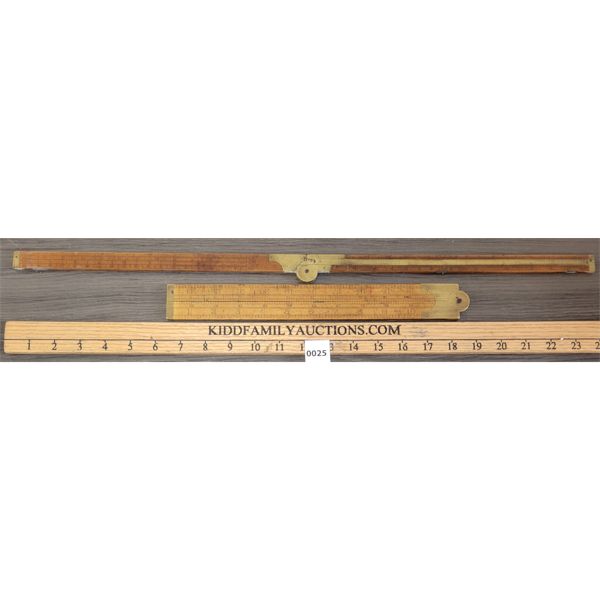 LOT OF 2 - STANLEY 2 FT FOLDING RULERS - NO. 2 & NO. 12 W/ CARPENTER'S ...