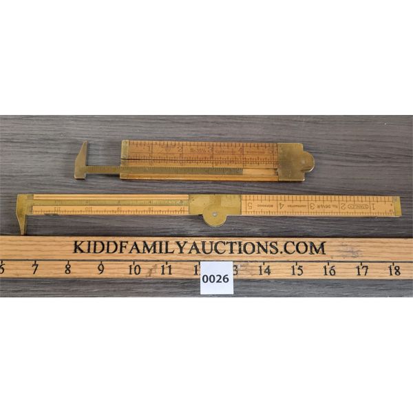 LOT OF 2 - STANLEY CARPENTER'S CALIPER RULERS - NO. 36 1/2