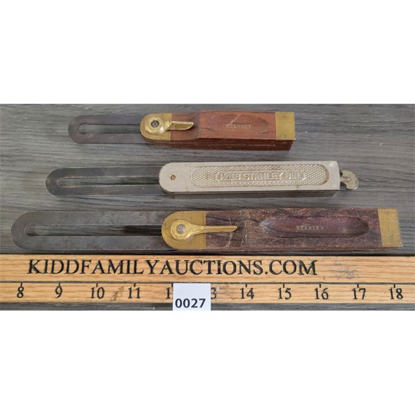 LOT OF 3 - STANLEY SLIDING T-BEVELS