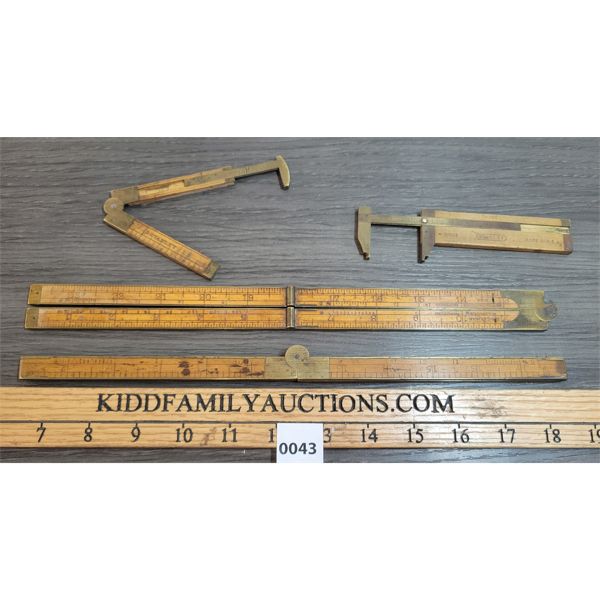 LOT OF 4 STANLEY CALIPER & FOLDING RULERS Kidd Family Auctions