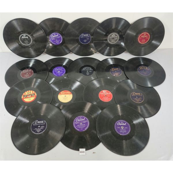 LOT OF 17 - VINYL RECORDS - INCL NAT "KING" COLE, PATTI PAGE & RED FOLEY, ETC.