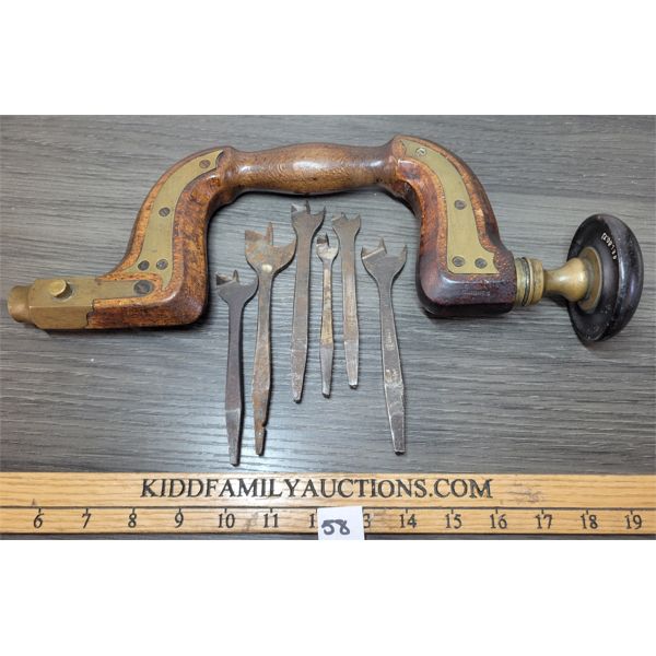 LOT OF 7 - SHEFFIELD - MARPLES HIBERNIA WORKS BRACE W/ BITS