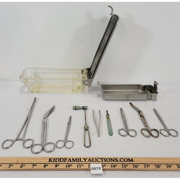 B.P. PYREX MEDICAL STERILIZER W/ INSTRUMENTS