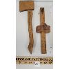 Image 1 : LOT OF 2 - SCRIBING TOOL & CARVED HATCHET