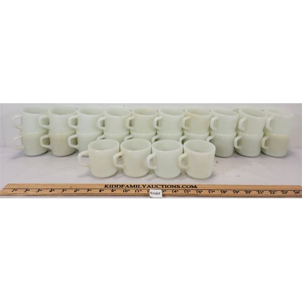 LOT OF 24 - WHITE ANCHOR HOCKING FIREKING MUGS