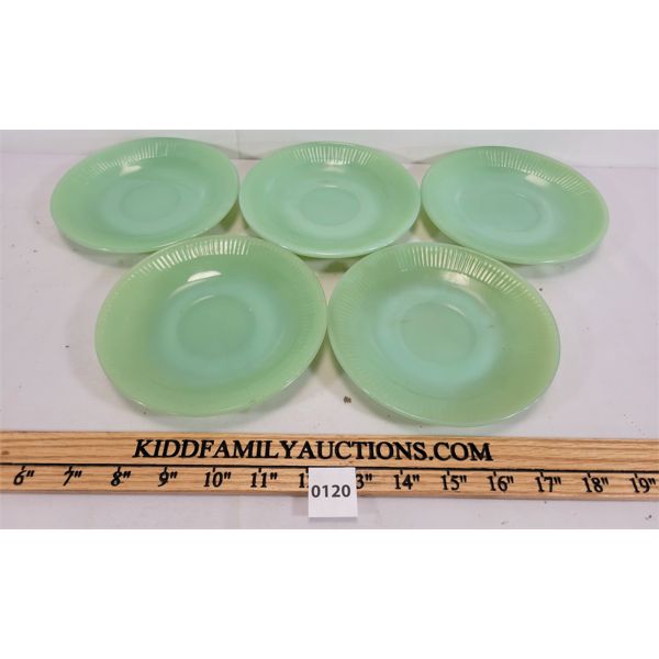 LOT OF 5 - FIRE KING JADEITE SAUCERS