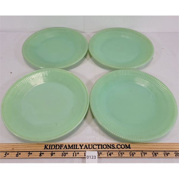 LOT OF 4 - FIRE KING JADEITE PLATES 