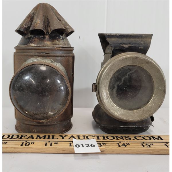 LOT OF 2 - EARLY BICYCLE & AUTOMOTIVE LANTERNS