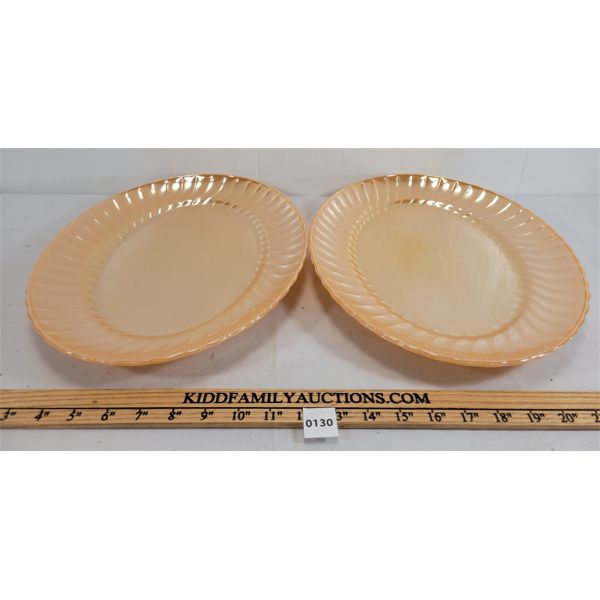 LOT OF 2 - ANCHOR HOCKING LUSTREWARE PLATTERS