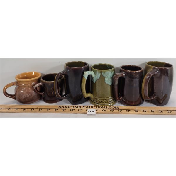 LOT OF 6 - BEAUCE QUEBEC POTTERY MUGS