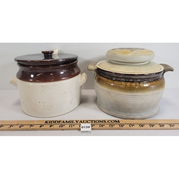 LOT OF 2 - BEAUCE QUEBEC POTTERY POTS 