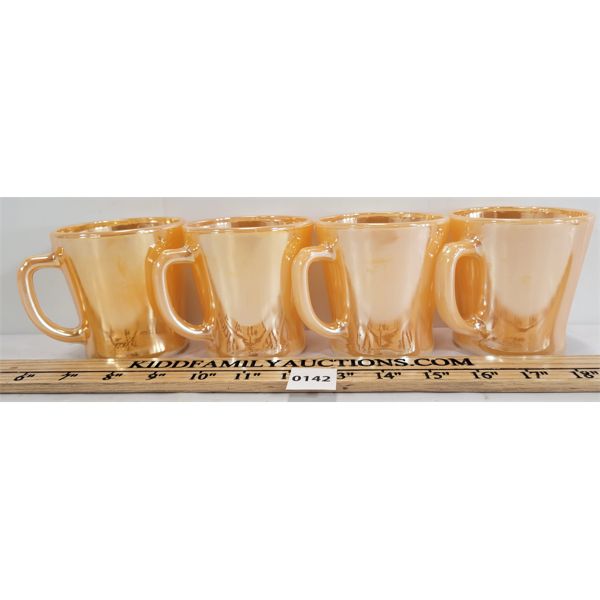 LOT OF 4 - ANCHOR HOCKING FIRE KING LUSTREWARE MUGS
