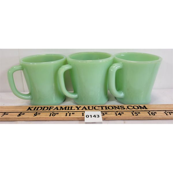 LOT OF 3 - FIRE KING JADEITE MUGS
