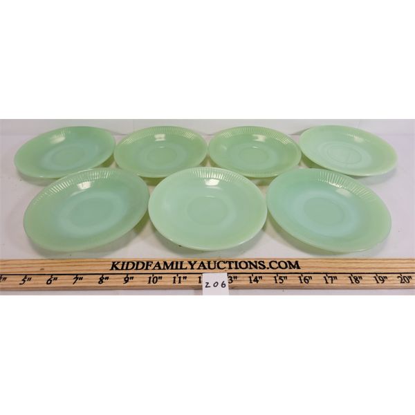 LOT OF 6 - FIRE KING JADEITE SAUCERS