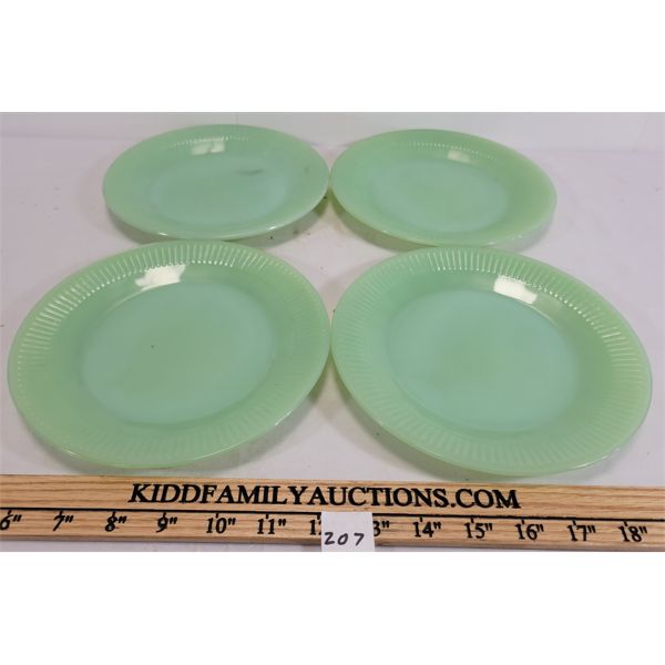 LOT OF 4 - FIRE KING JADEITE PLATES