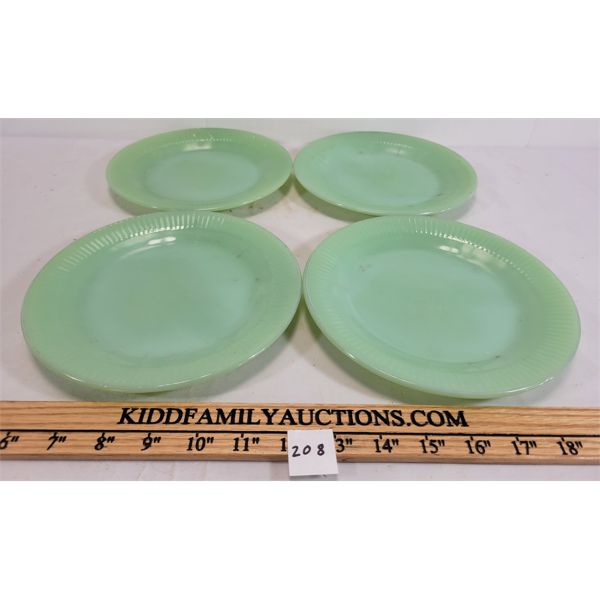 LOT OF 4 - FIRE KING JADEITE PLATES
