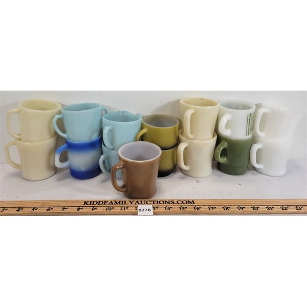 LOT OF 15 - MISC ANCHOR HOCKING FIRE KING MUGS