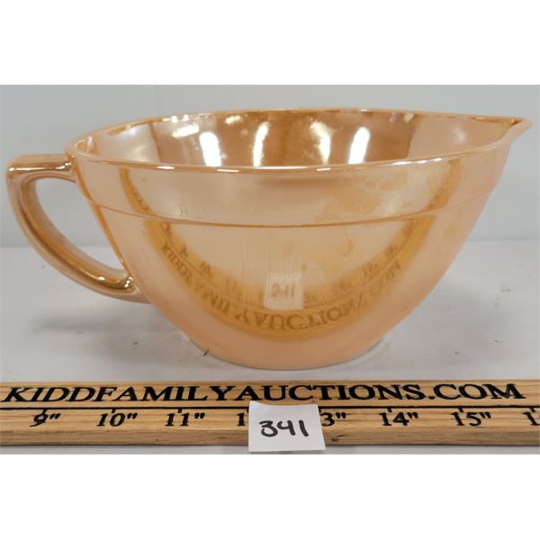 FIRE KING PEACH LUSTRE BATTER BOWL
