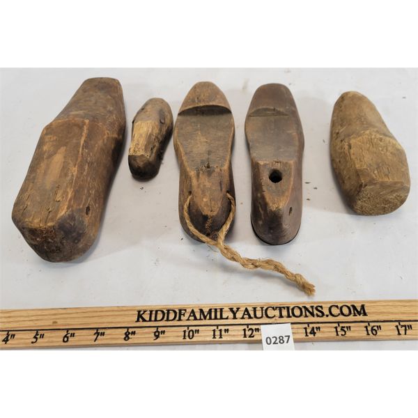 LOT OF 5 - WOODEN SHOE MOLDS