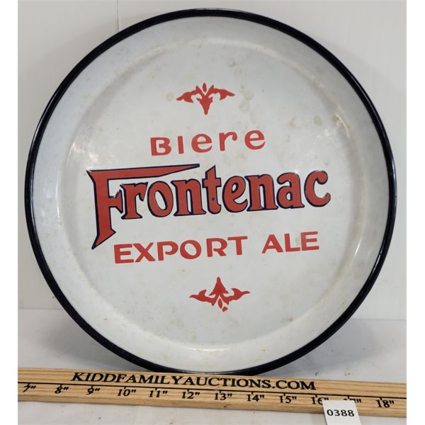 FRONTENAC BREWERIES ENAMELED BEER TRAY