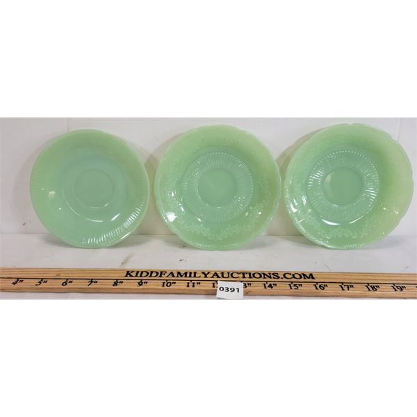 LOT OF 3 - JADEITE SAUCERS
