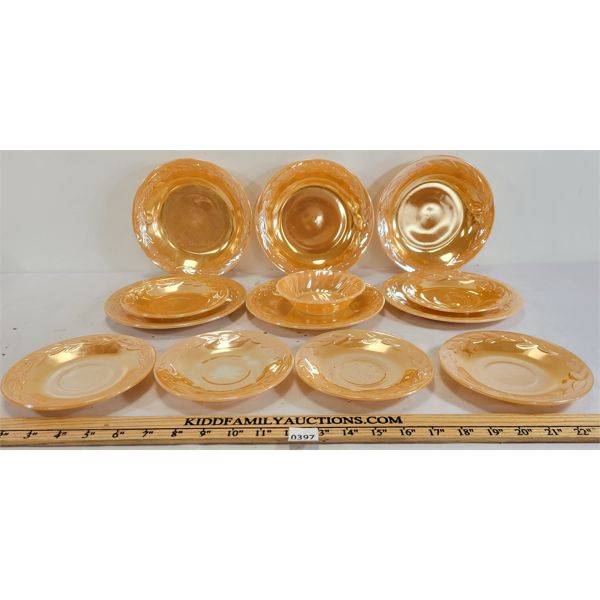 LOT OF 13 - ASSORTED LUSTRE PLATES & BOWLS