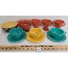 Image 1 : LOT OF 18 - ANCHOR HOCKING FIRE KING COLORED TEA SET 