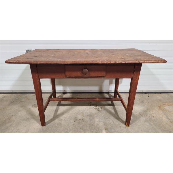 ORIGINAL PAINTED ONE SIDE DROP LEAF TABLE 