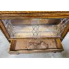 Image 9 : TWO PIECE TIGER OAK BARRISTER STYLE WRITING DESK W/ LEADED GLASS